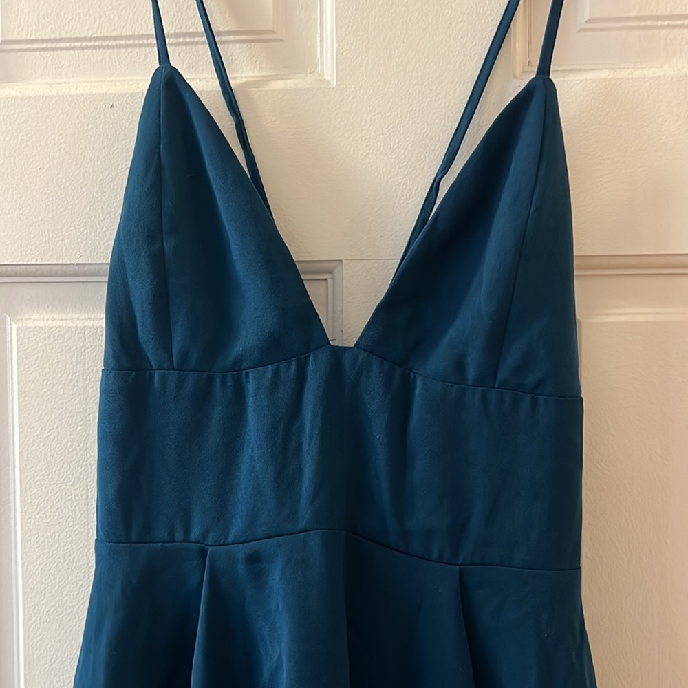 Tobi Strapped In Love, skater teal mini dress
